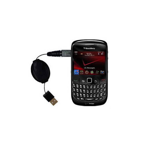 Retractable USB Power Port Ready charger cable designed for the Blackberry Essex and uses TipExchange