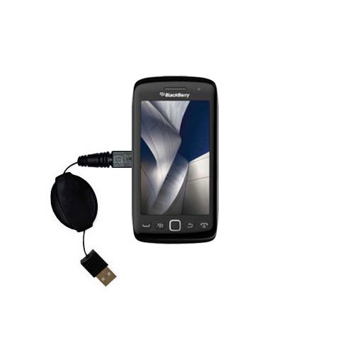 Retractable USB Power Port Ready charger cable designed for the Blackberry Monaco and uses TipExchange
