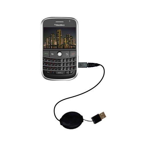 Retractable USB Power Port Ready charger cable designed for the Blackberry Niagara and uses TipExchange