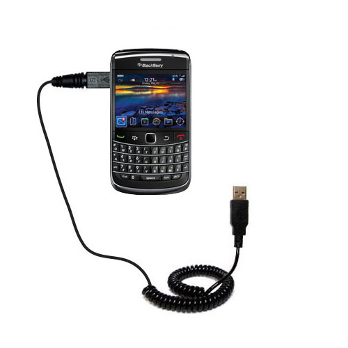 Coiled USB Cable compatible with the Blackberry Onyx 9700
