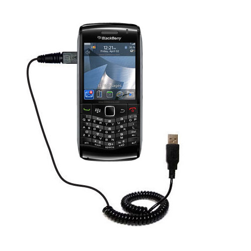 Coiled USB Cable compatible with the Blackberry Pearl 9100