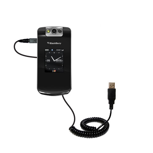 Coiled USB Cable compatible with the Blackberry Pearl Flip