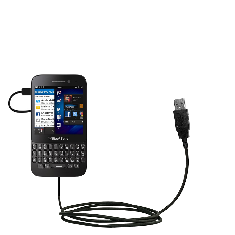 USB Cable compatible with the Blackberry Q5