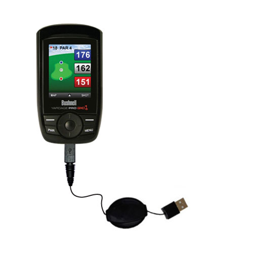Retractable USB Power Port Ready charger cable designed for the Bushnell Yardage Pro XGC XG and uses TipExchange