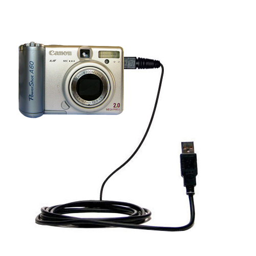 classic straight USB data sync cable suitablefor the Canon Powershot A60 - Uses Gomadic TipExchange Technology