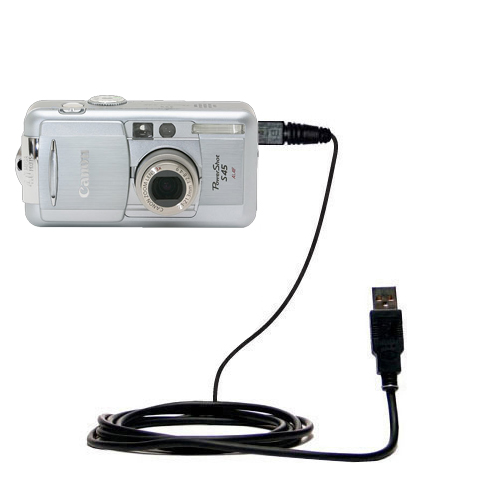 classic straight USB data sync cable suitablefor the Canon Powershot S45 - Uses Gomadic TipExchange Technology