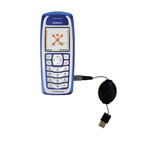 Retractable USB Power Port Ready charger cable designed for the Cingular 3100 and uses TipExchange