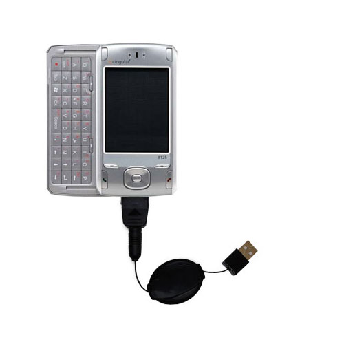 Retractable USB Power Port Ready charger cable designed for the Cingular 8125 Pocket PC and uses TipExchange