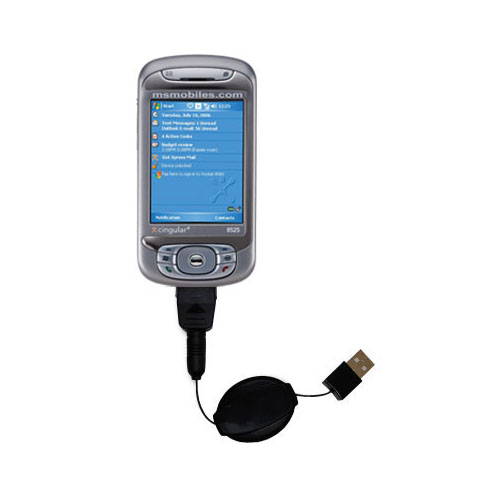 Retractable USB Power Port Ready charger cable designed for the Cingular 8525 and uses TipExchange