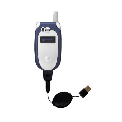 Retractable USB Power Port Ready charger cable designed for the Cingular V551 and uses TipExchange