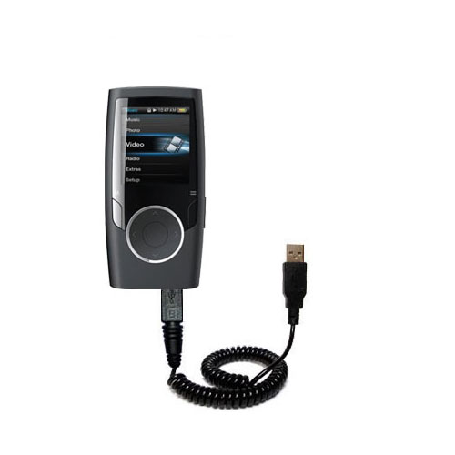 Coiled USB Cable compatible with the Coby MP601 Video MP3 Player