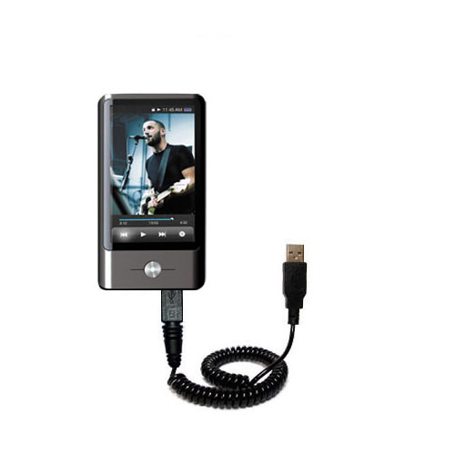 Coiled USB Cable compatible with the Coby MP837 Touchscreen Video MP3 Player