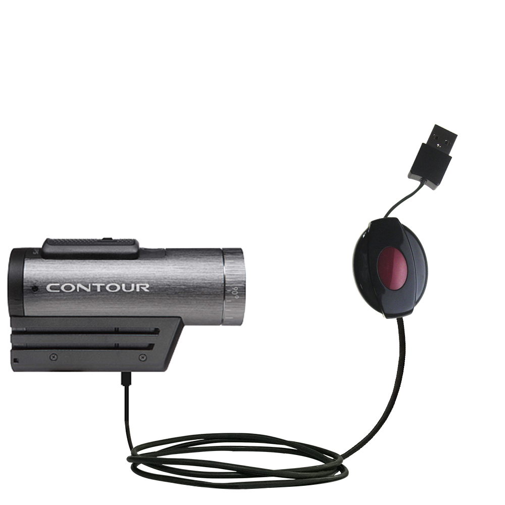 Retractable USB Power Port Ready charger cable designed for the Contour HD / GPS / Plus / 2 / ROAM2 and uses TipExchange