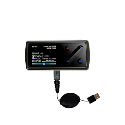 Retractable USB Power Port Ready charger cable designed for the Cowon iAudio 7 and uses TipExchange