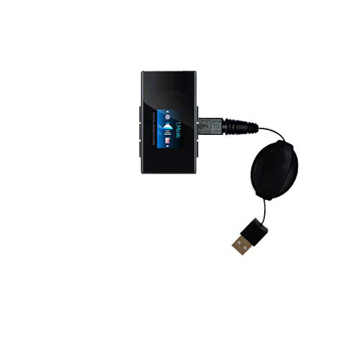 Retractable USB Power Port Ready charger cable designed for the Cowon iAudio T2 and uses TipExchange
