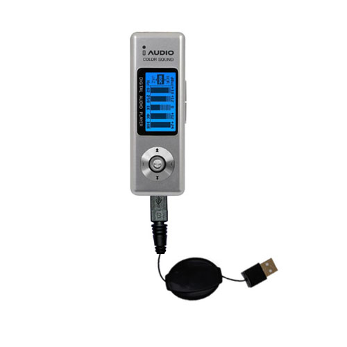 Retractable USB Power Port Ready charger cable designed for the Cowon iAudio U2 and uses TipExchange