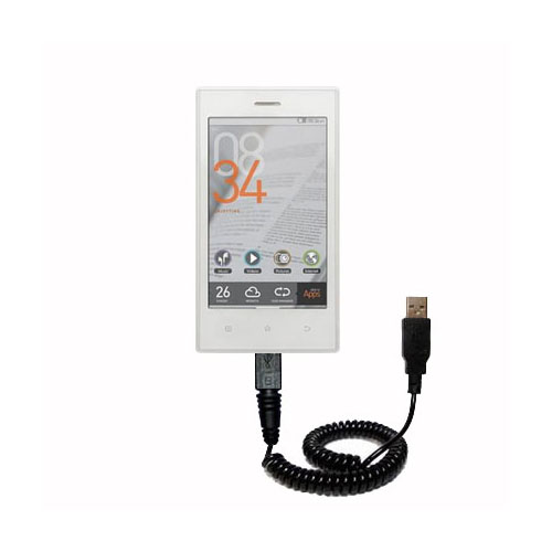 Coiled USB Cable compatible with the Cowon Z2 Plenue