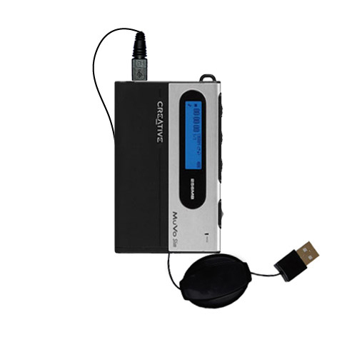 Retractable USB Power Port Ready charger cable designed for the Creative MuVo Slim and uses TipExchange