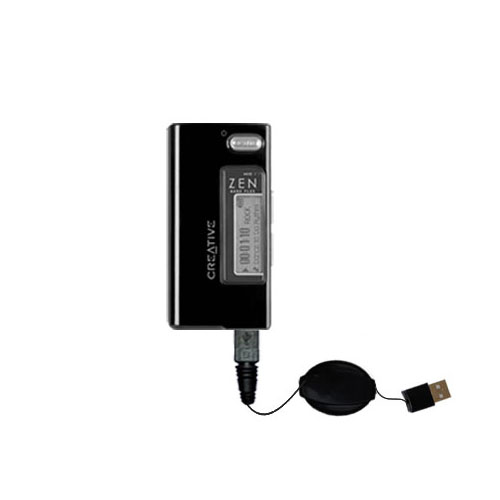 Retractable USB Power Port Ready charger cable designed for the Creative Zen Nano Plus and uses TipExchange