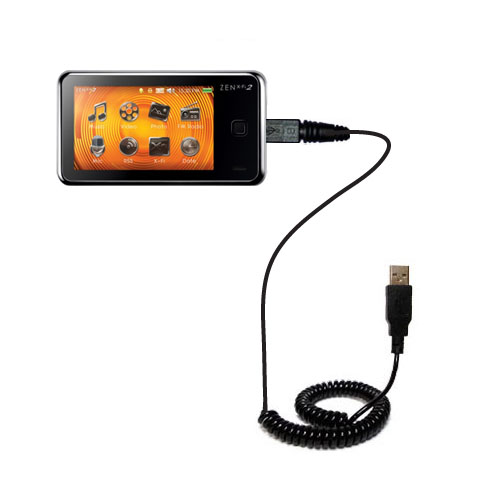 Coiled USB Cable compatible with the Creative Zen X-Fi2 Deluxe