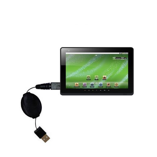 Retractable USB Power Port Ready charger cable designed for the Creative ZiiO 10 and uses TipExchange
