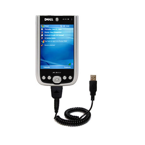 Coiled USB Cable compatible with the Dell Axim x51