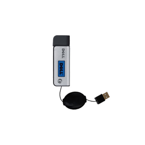 Gomadic USB Power Port Ready Retractable USB Charge USB Cable Wired specifically for The Dell DJ Ditty and uses TipExchange 