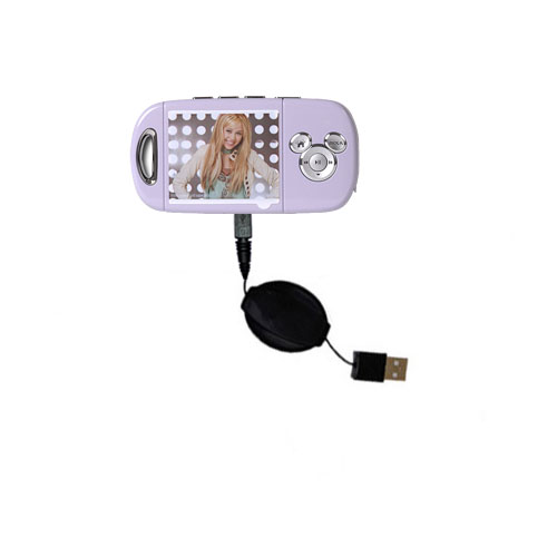 Retractable USB Power Port Ready charger cable designed for the Disney Hannah Montana Mix Max Player DS19012 and uses TipExchange