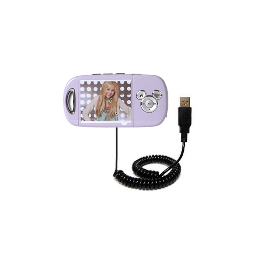 Coiled USB Cable compatible with the Disney Hannah Montana Mix Stick MP3 Player DS17032