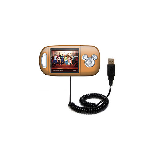 Coiled USB Cable compatible with the Disney High School Musical Mix Stick MP3 Player DS17019