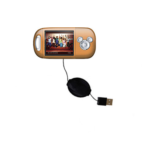 Retractable USB Power Port Ready charger cable designed for the Disney High School Musical Mix Stick MP3 Player DS17019 and uses TipExchange