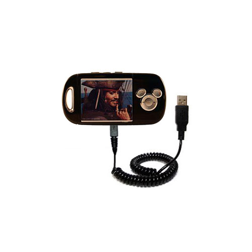 Coiled USB Cable compatible with the Disney Pirates of the Caribbean Mix Max Player DS19013