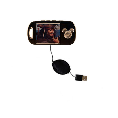 Retractable USB Power Port Ready charger cable designed for the Disney Pirates of the Caribbean Mix Stick MP3 Player DS17033 and uses TipExchange