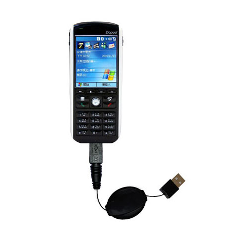 Retractable USB Power Port Ready charger cable designed for the Dopod 575 and uses TipExchange