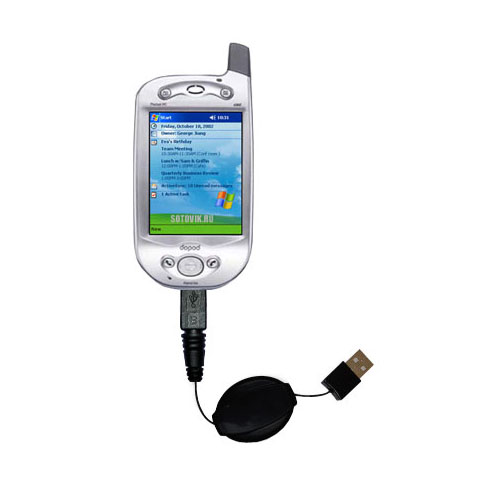 Retractable USB Power Port Ready charger cable designed for the Dopod 686 and uses TipExchange