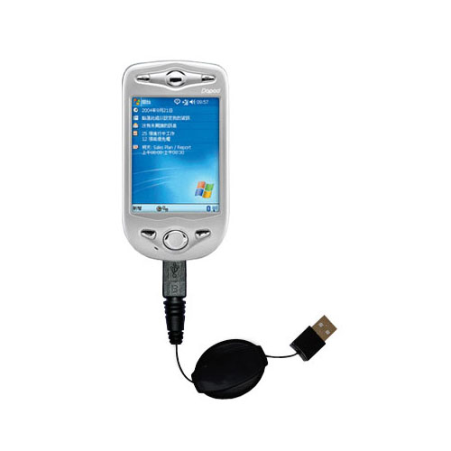 Retractable USB Power Port Ready charger cable designed for the Dopod 696 and uses TipExchange