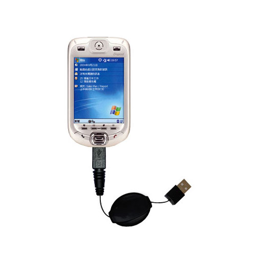 Retractable USB Power Port Ready charger cable designed for the Dopod 700 and uses TipExchange