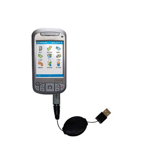 Retractable USB Power Port Ready charger cable designed for the Dopod d9000 and uses TipExchange