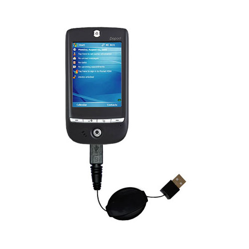 Retractable USB Power Port Ready charger cable designed for the Dopod P100 and uses TipExchange