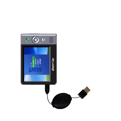 Retractable USB Power Port Ready charger cable designed for the Dream'eo Enza 20G Portable Media Player and uses TipExchange