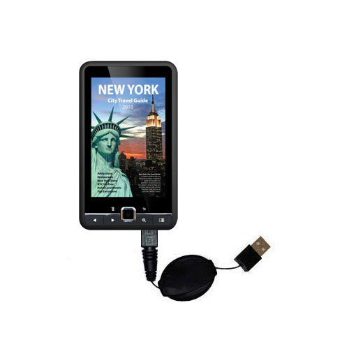 Retractable USB Power Port Ready charger cable designed for the Elonex 500EB Colour eBook Reader and uses TipExchange