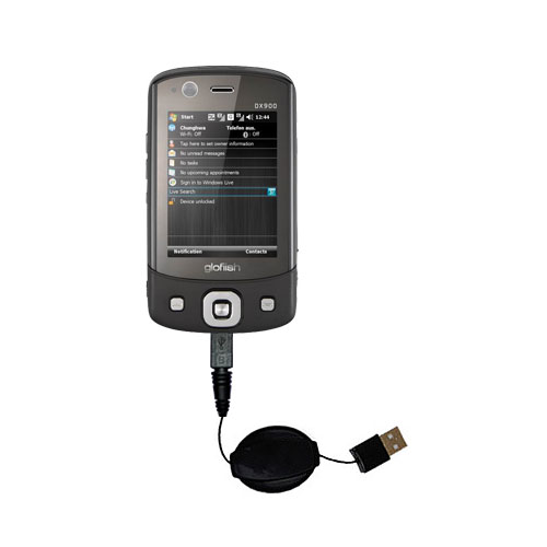 Retractable USB Power Port Ready charger cable designed for the ETEN DX900 and uses TipExchange