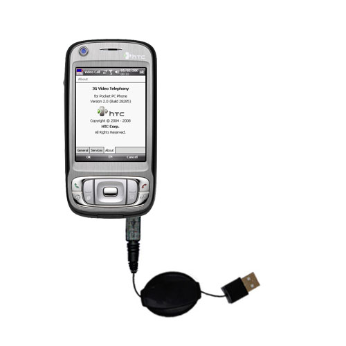 Retractable USB Power Port Ready charger cable designed for the ETEN M700 M750 and uses TipExchange