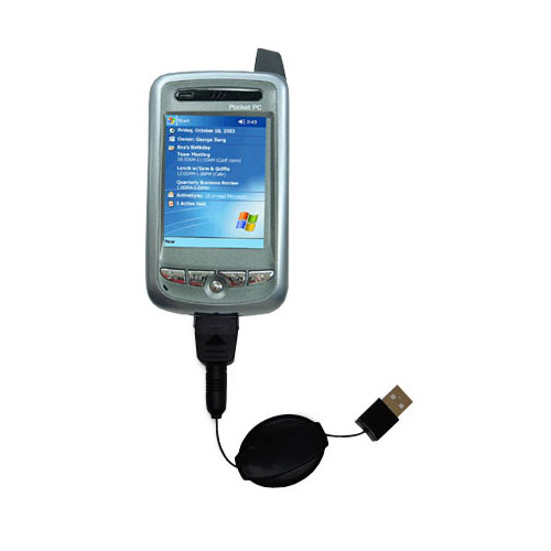 Retractable USB Power Port Ready charger cable designed for the ETEN P300B and uses TipExchange