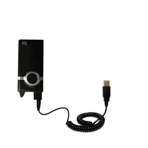Coiled USB Cable compatible with the Pure Digital Flip Video Mino