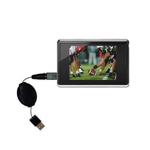 Retractable USB Power Port Ready charger cable designed for the FLO TV PTV 350 Personal Television and uses TipExchange
