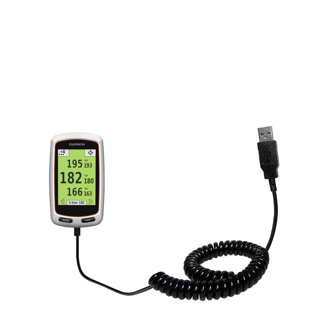 Coiled USB Cable compatible with the Garmin Approach G7