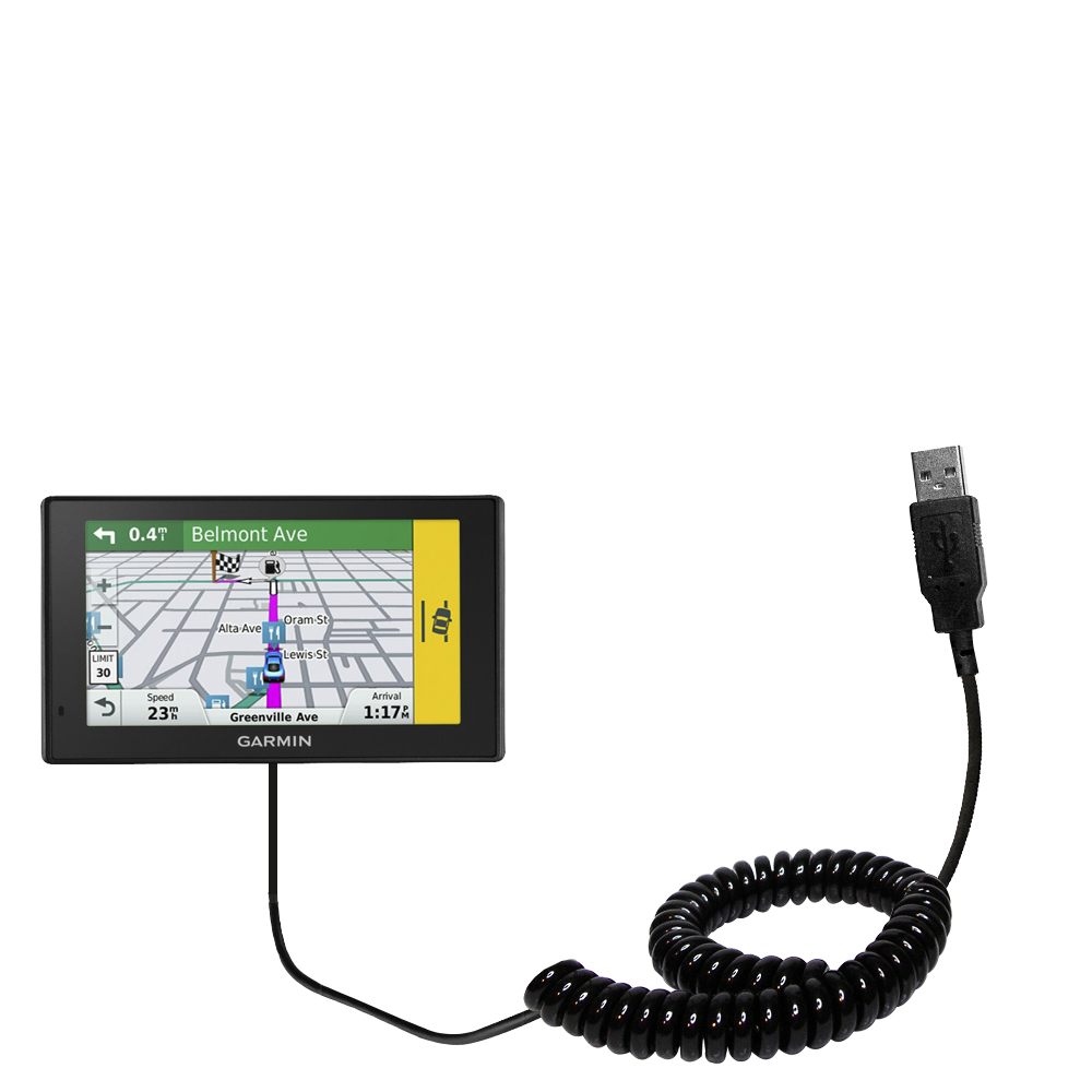 Coiled USB Cable compatible with the Garmin DriveAssist 50LMT