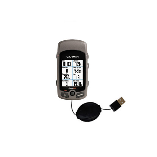 Retractable USB Power Port Ready charger cable designed for the Garmin Edge 605 and uses TipExchange