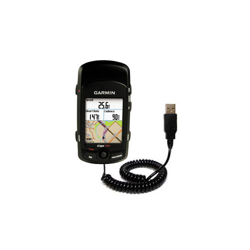 Coiled USB Cable compatible with the Garmin Edge 705